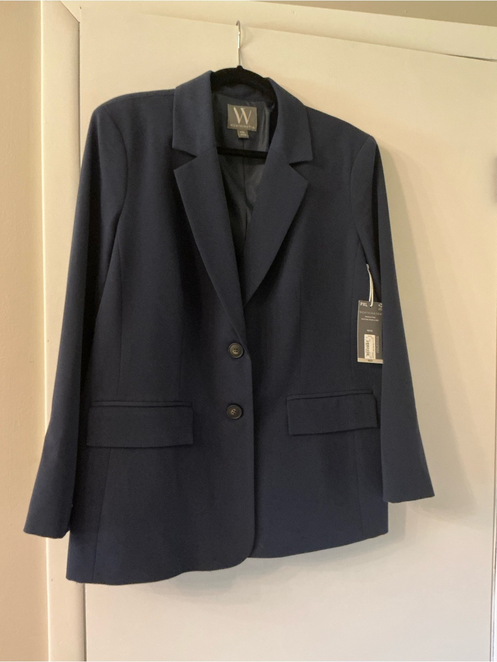 Worthington Navy Single-Breasted Blazer